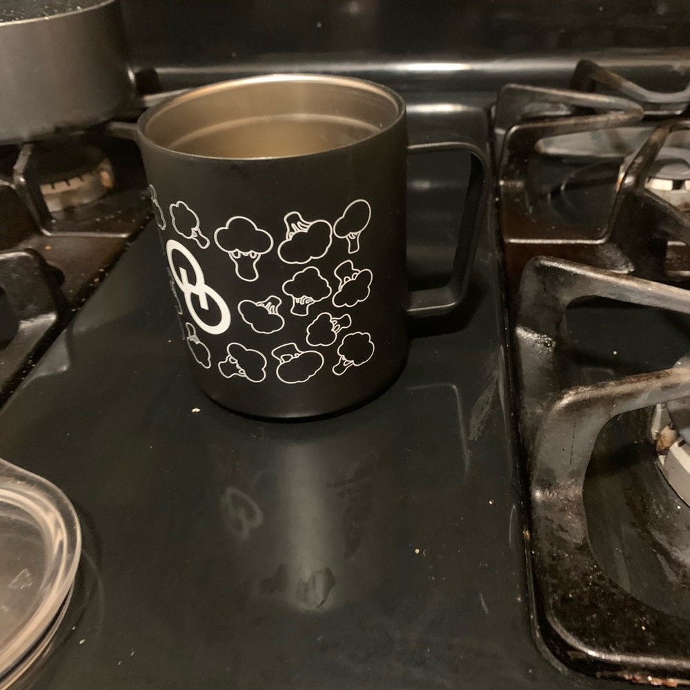 Stylish Black Mug with White Design